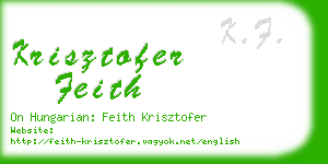 krisztofer feith business card